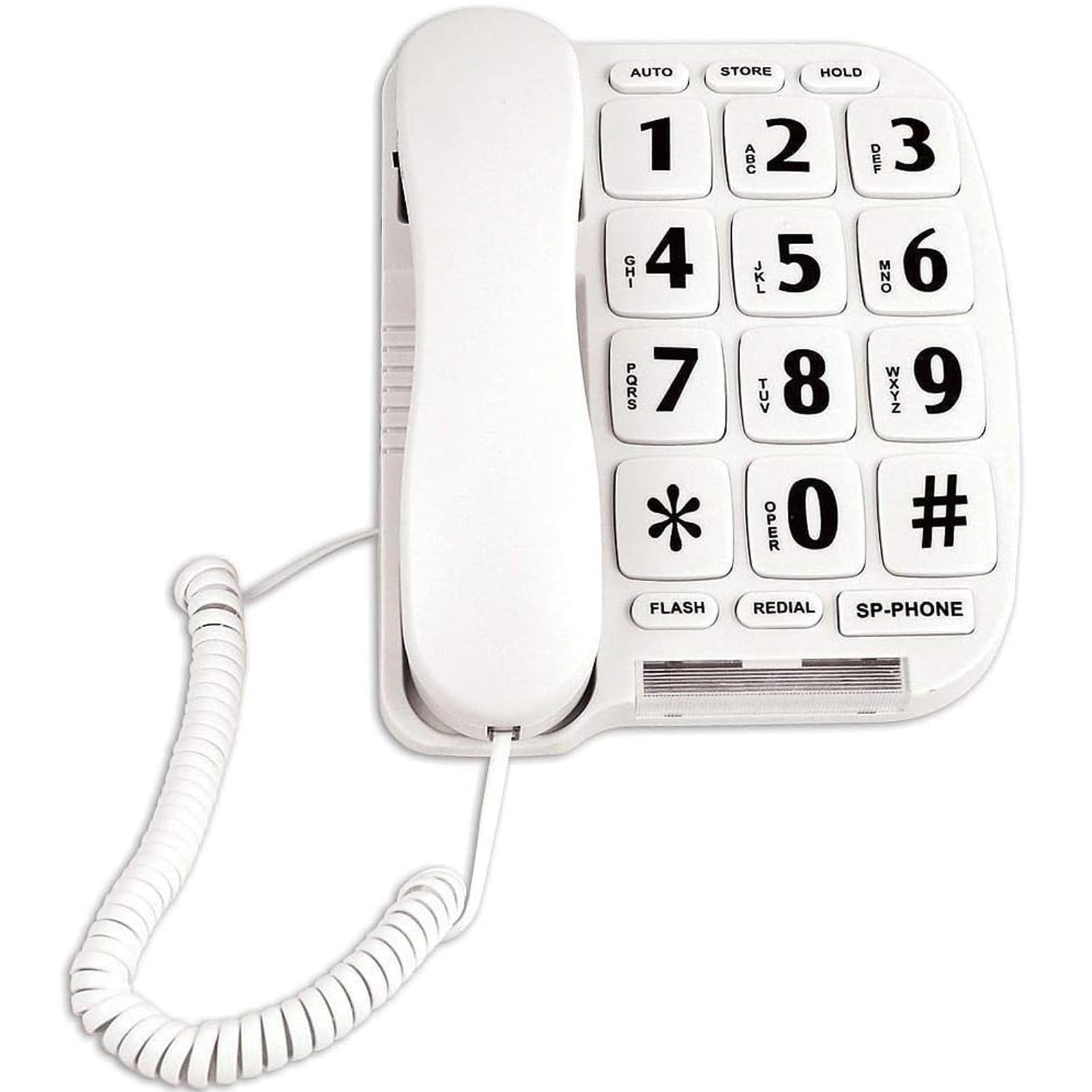 Jekavis Jf11W Big Button Phone For Seniors Home Large Phone Corded Landline For Elderly Amplified Phone For Hearing Impaired Aid Elderly Phones With Loud Speakerphone Desktop Telephone